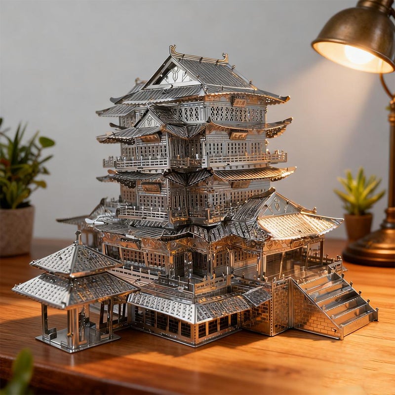 Metal Puzzle, 3D Metal Puzzles, Chinese Famous Architecture Building Kit, DIY Craft Model Building Kit for Adults Kids (Tengwang Pavilion) - Image 4